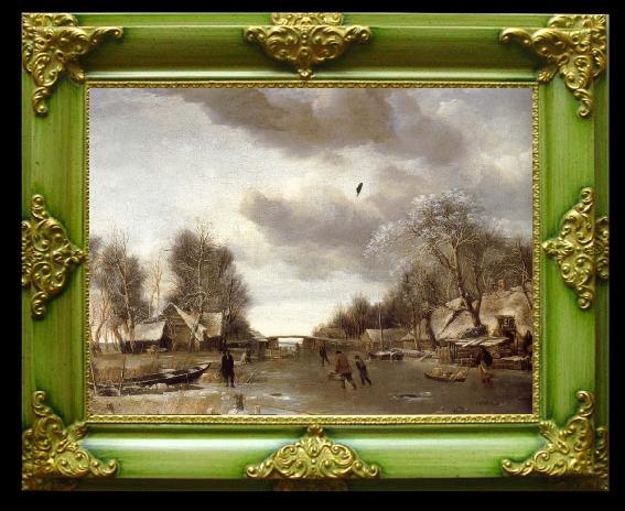 framed  REMBRANDT Harmenszoon van Rijn Winter Scene, Ta119-2